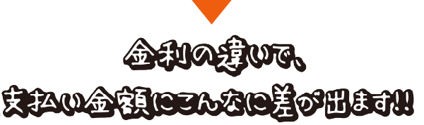 金利でこんなに差が出ます