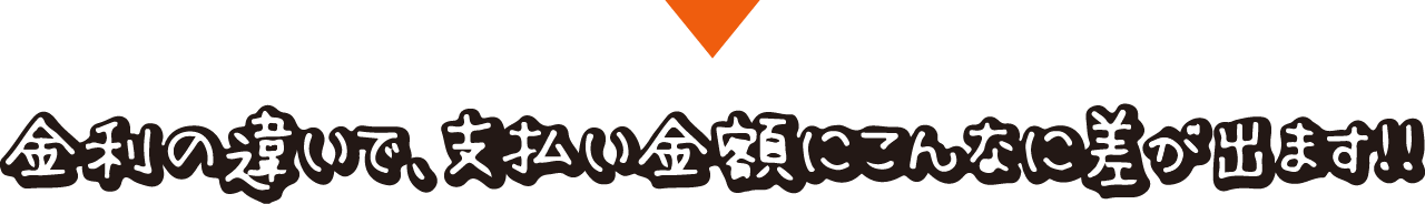 金利でこんなに差が出ます